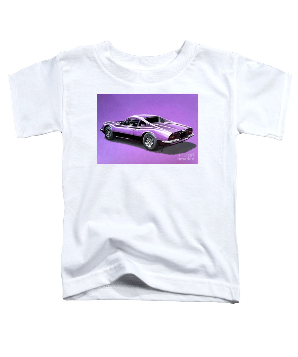 Ferrari Toddler T-Shirt featuring the painting Ferrari Dino Purple Acrylic Painting by Moospeed Art