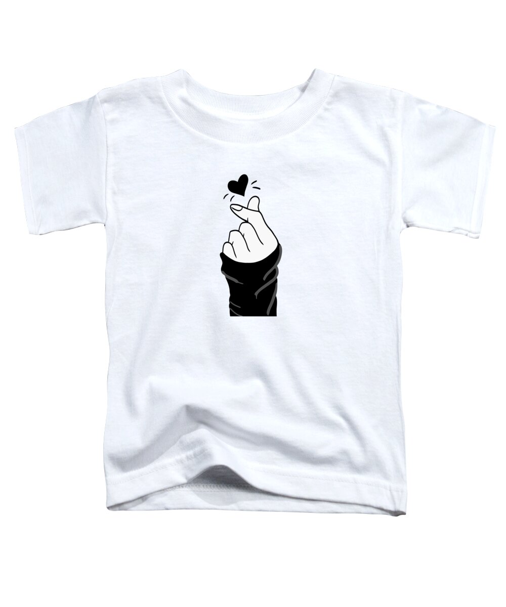 Finger Heart Hand Toddler T-Shirt by Half Goldfish - Pixels