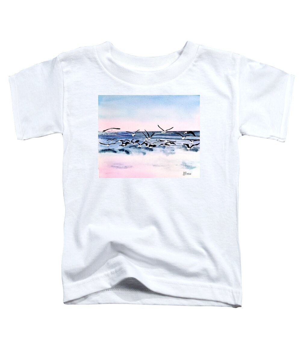 St Augustine Toddler T-Shirt featuring the painting Flight from St Augustine by Ann Frederick
