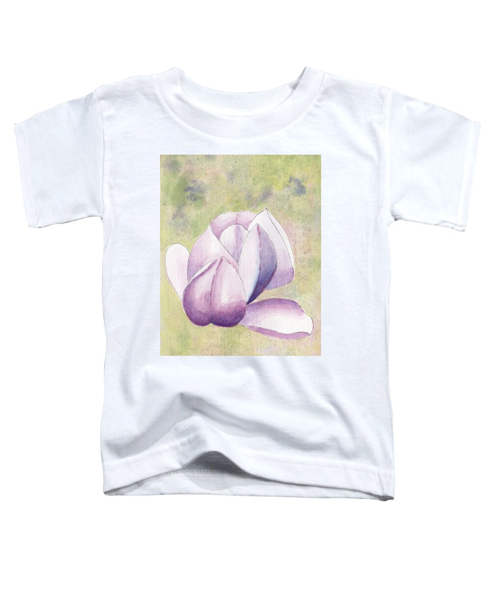 Trees In Spring Toddler T-Shirt featuring the painting Floating Magnolia by Anne Katzeff