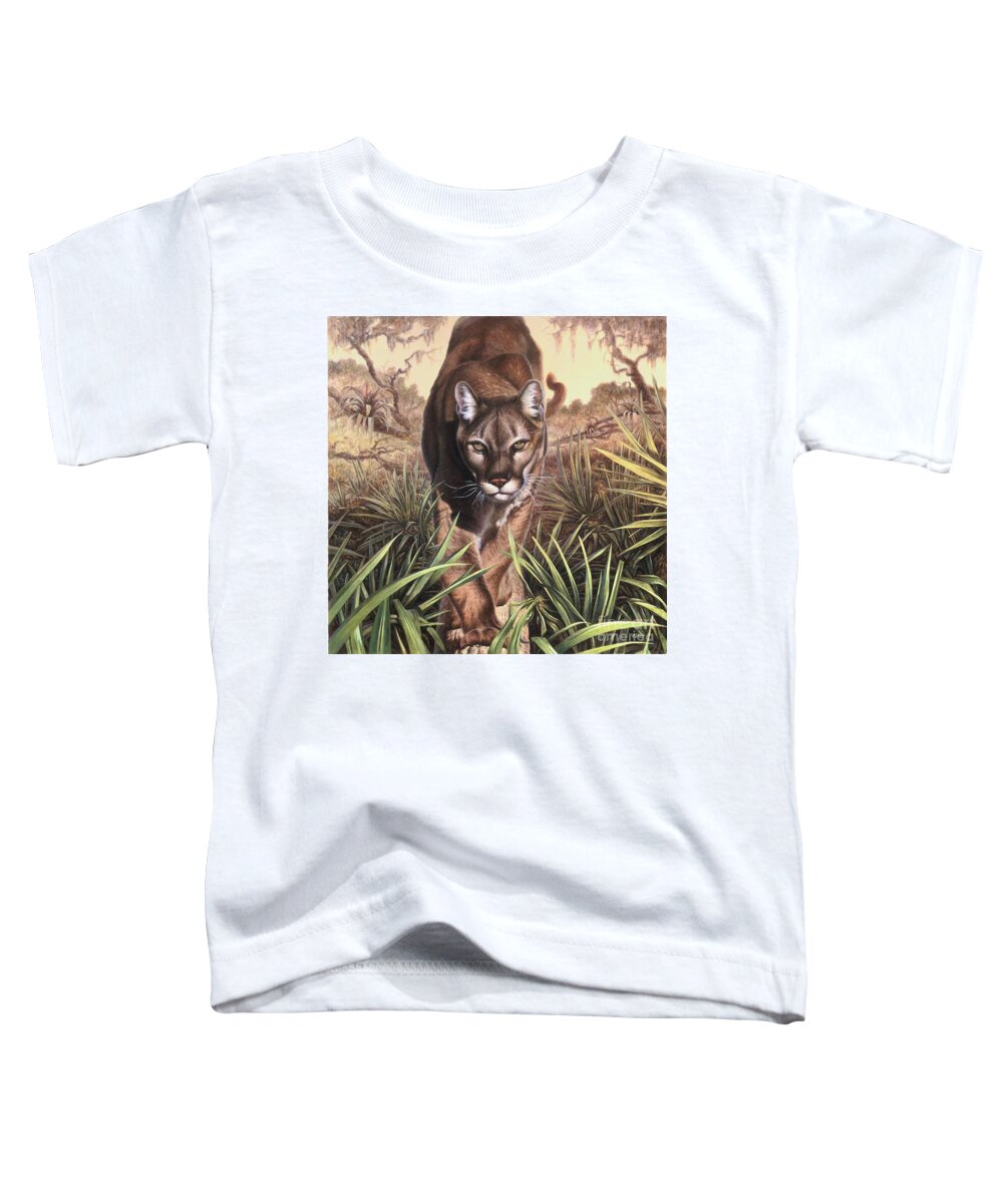 Florida Toddler T-Shirt featuring the painting Florida Panther by Hans Droog