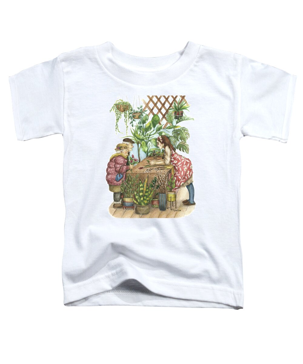 Soosh Toddler T-Shirt featuring the drawing Flower-girl by Soosh