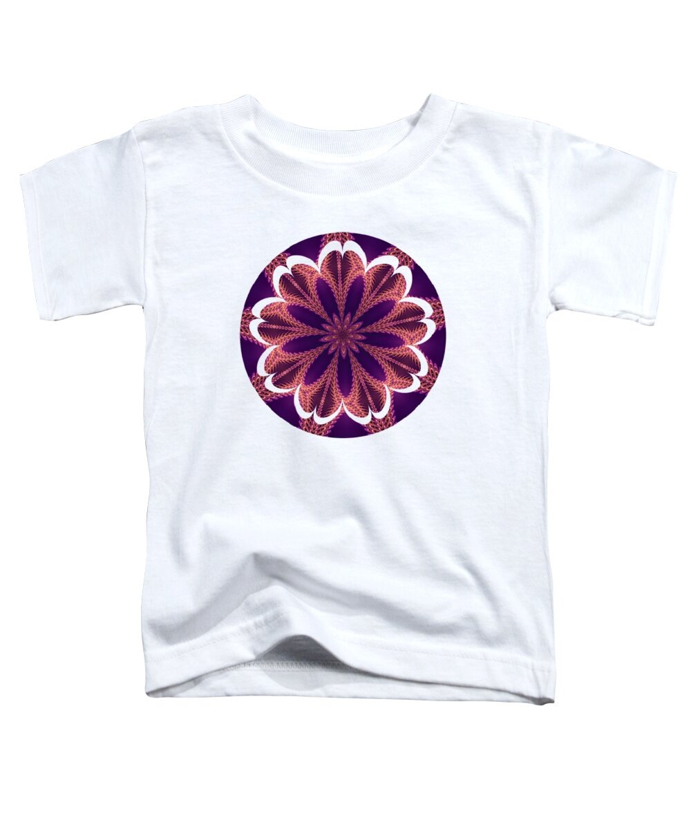 Fractal Flowers Mandala Series 3 Toddler T-Shirt featuring the digital art Fractal Flowers Mandala Series 3 by Rose Santuci-Sofranko