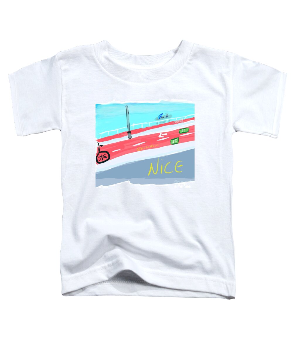 French Riviera Toddler T-Shirt featuring the digital art French Riviera- Nice by Aisha Isabelle