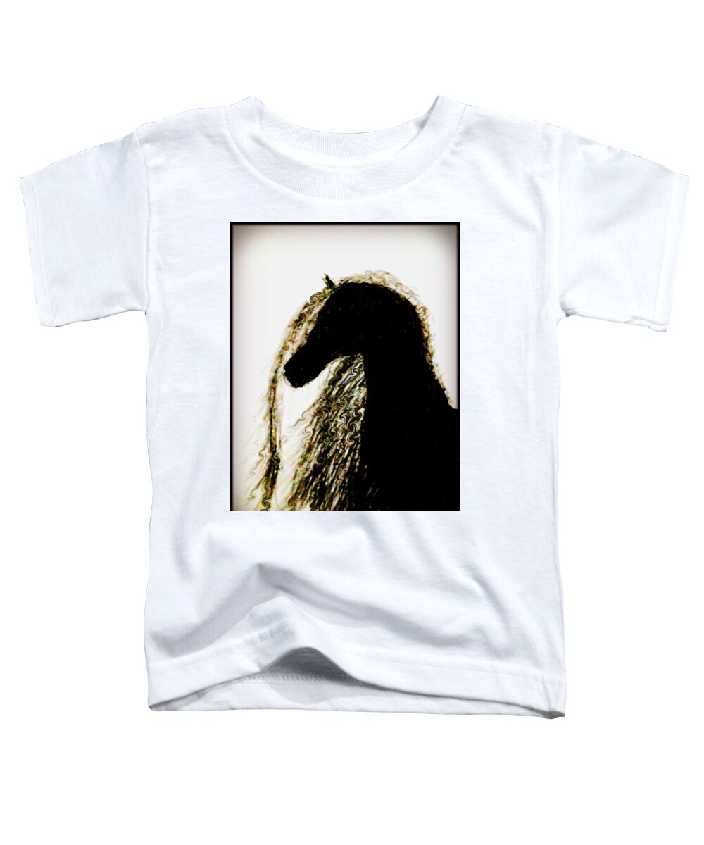 Fresian Toddler T-Shirt featuring the drawing Fresian Shadow by Anna Adams