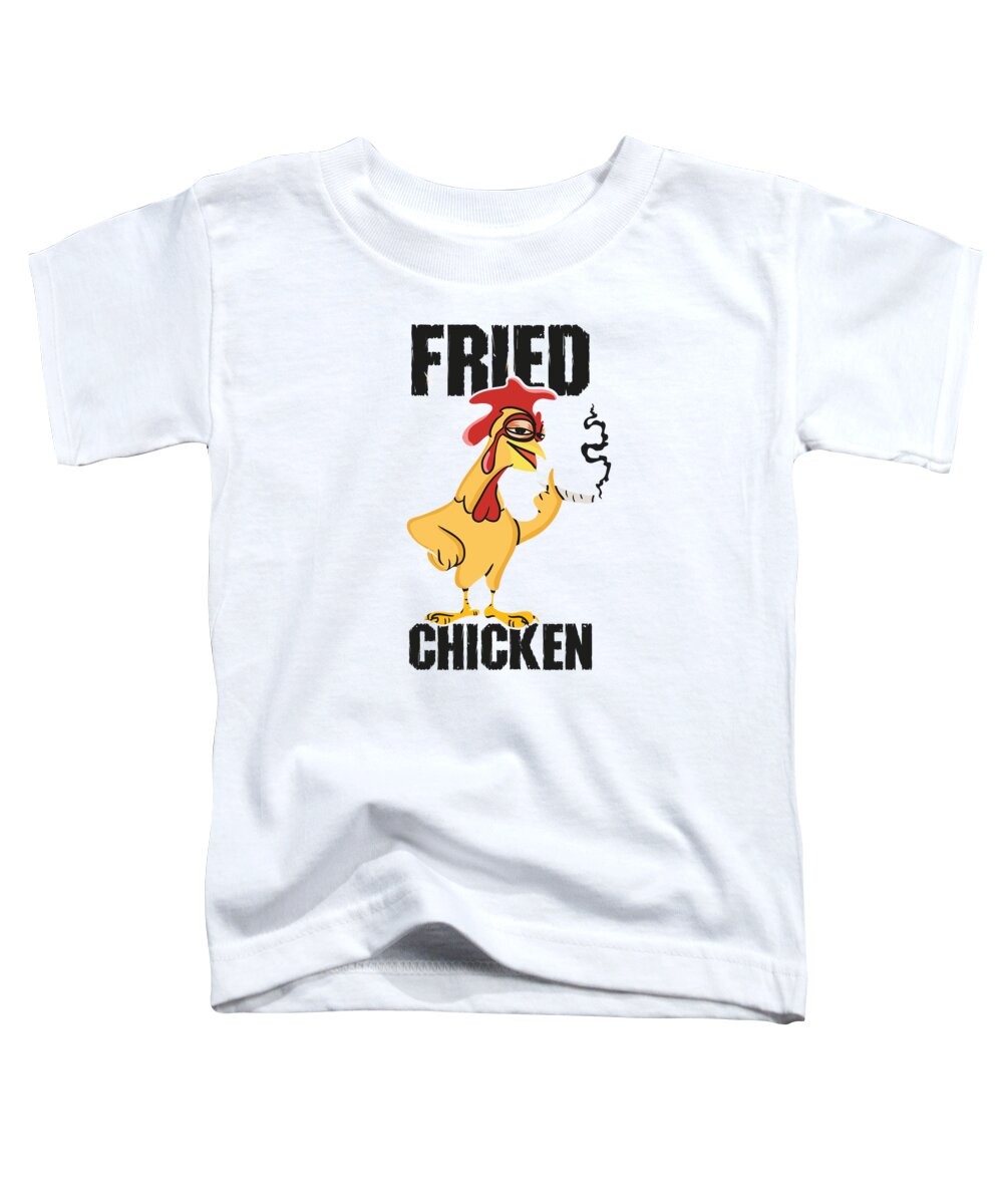 Fried Chicken Toddler T-Shirt featuring the digital art Fried Chicken Drumstick Nuggets Wings Breadcrumbs by Toms Tee Store
