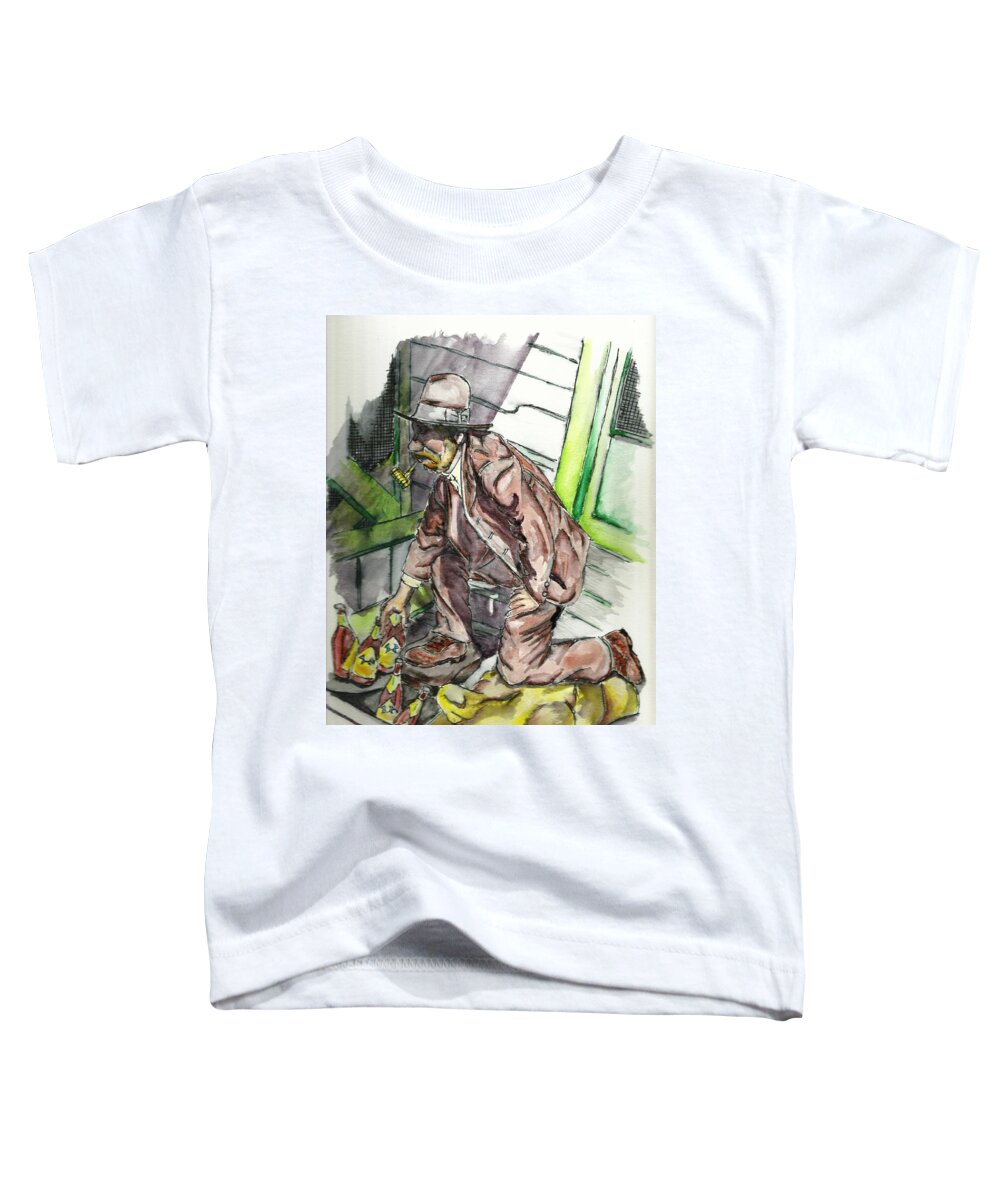 Art Toddler T-Shirt featuring the painting Fritz Durien Hall Of Fame Warehouse by The GYPSY