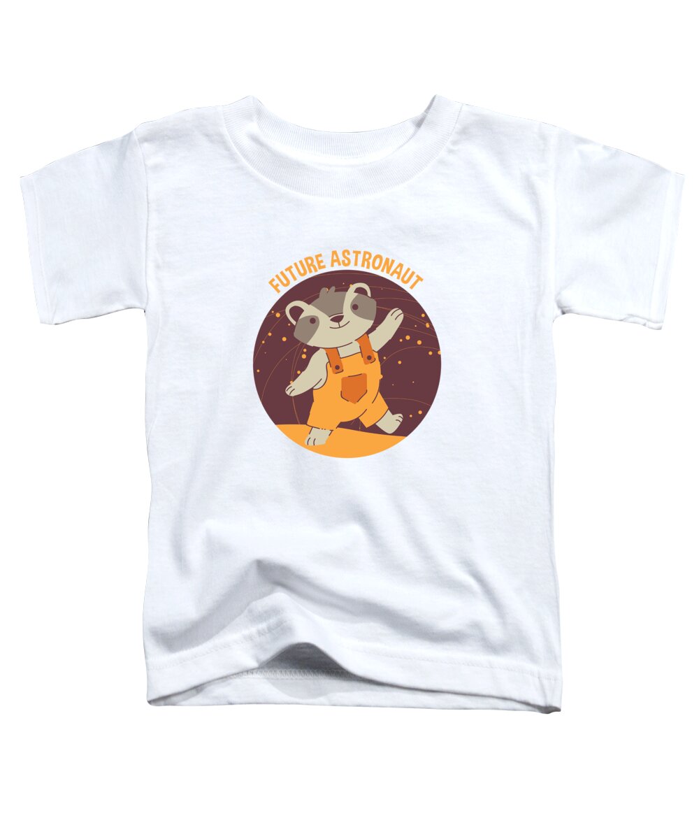 Adorable Toddler T-Shirt featuring the digital art Future Astronaut Raccoon by Jacob Zelazny