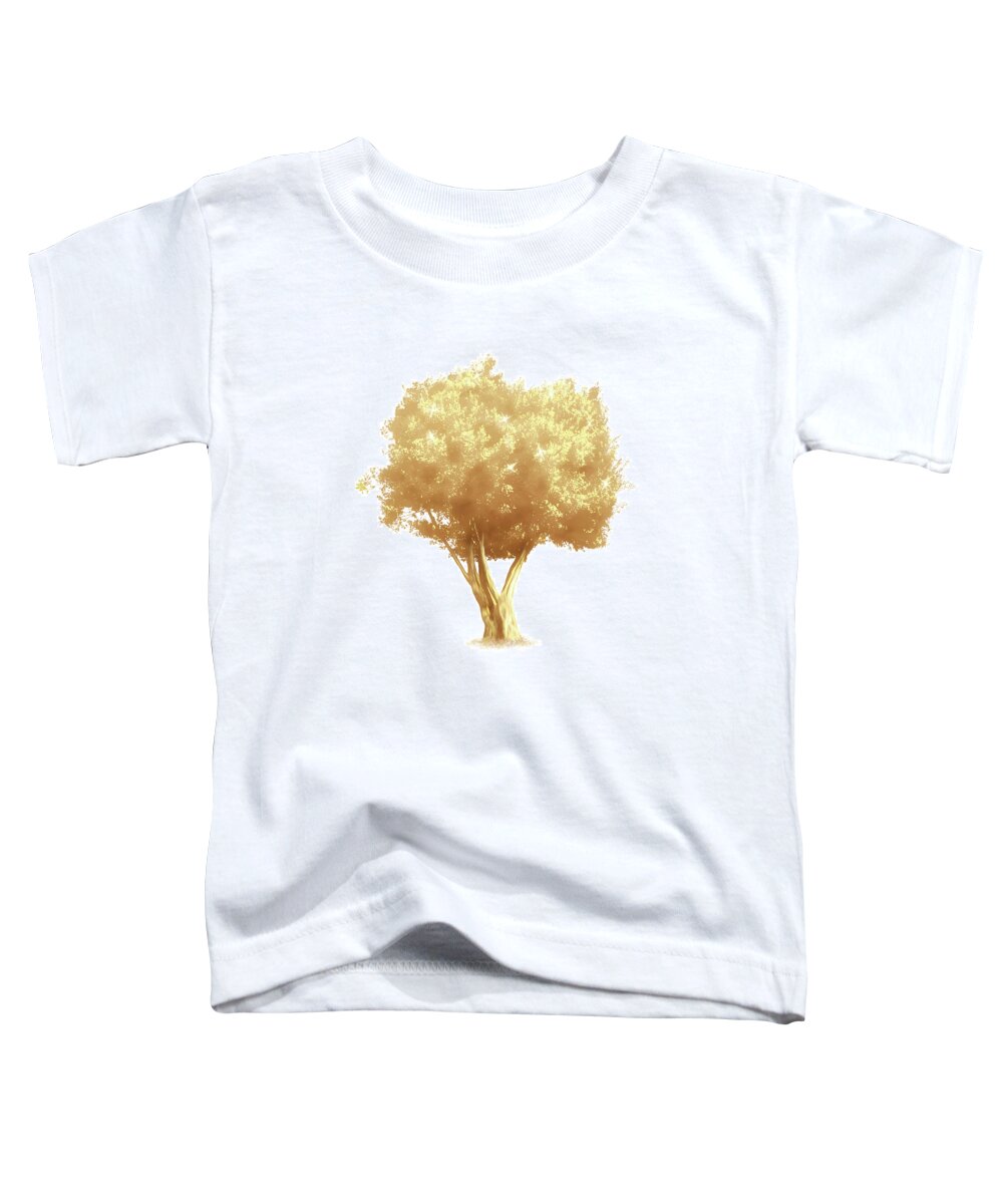 Tree Toddler T-Shirt featuring the digital art Golden Tree Design 175 by Lucie Dumas