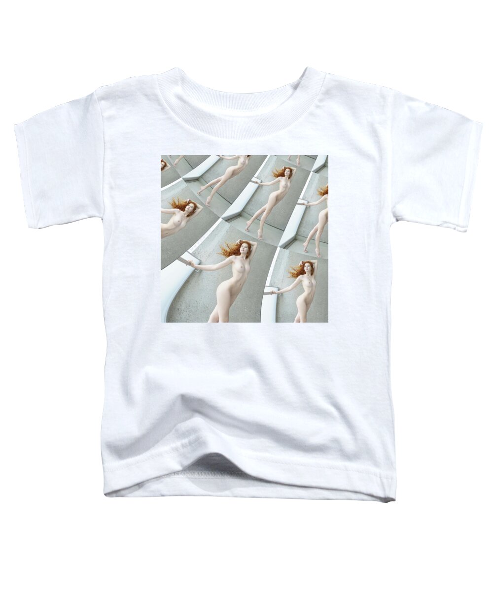 Naked Toddler T-Shirt featuring the digital art Graceful Tangerine Harmony by Stephane Poirier