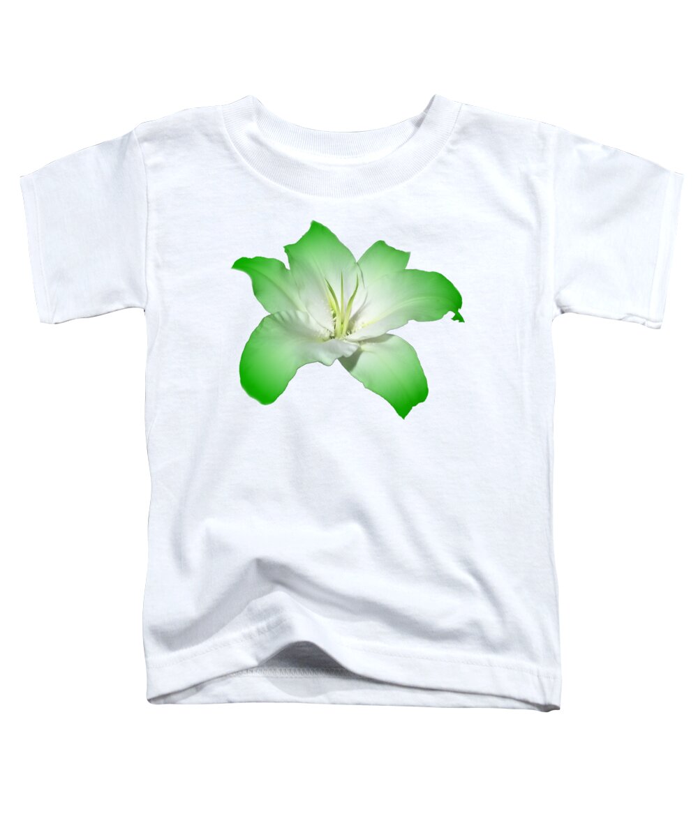 Green Toddler T-Shirt featuring the photograph Green Lily Flower by Delynn Addams