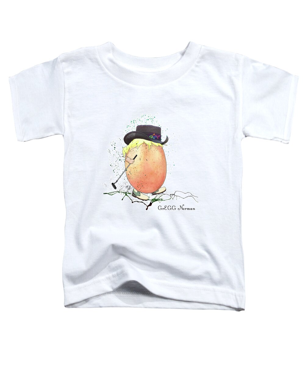 Egg Toddler T-Shirt featuring the mixed media GrEGG Norman by Miki De Goodaboom