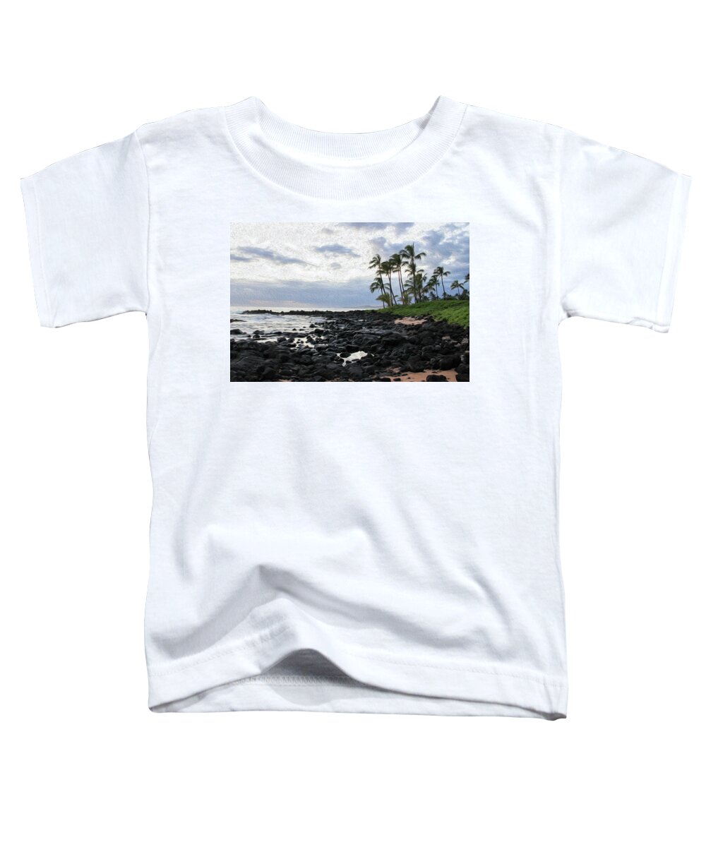 Hawaii Toddler T-Shirt featuring the photograph Grey Sunset Painting by Robert Carter