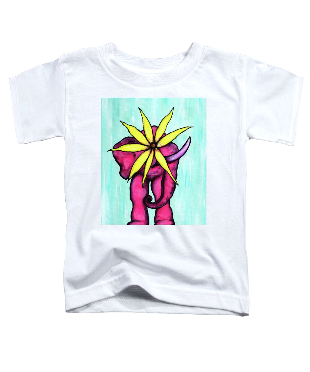 Elephant Toddler T-Shirt featuring the painting Grow Through by Meghan Elizabeth