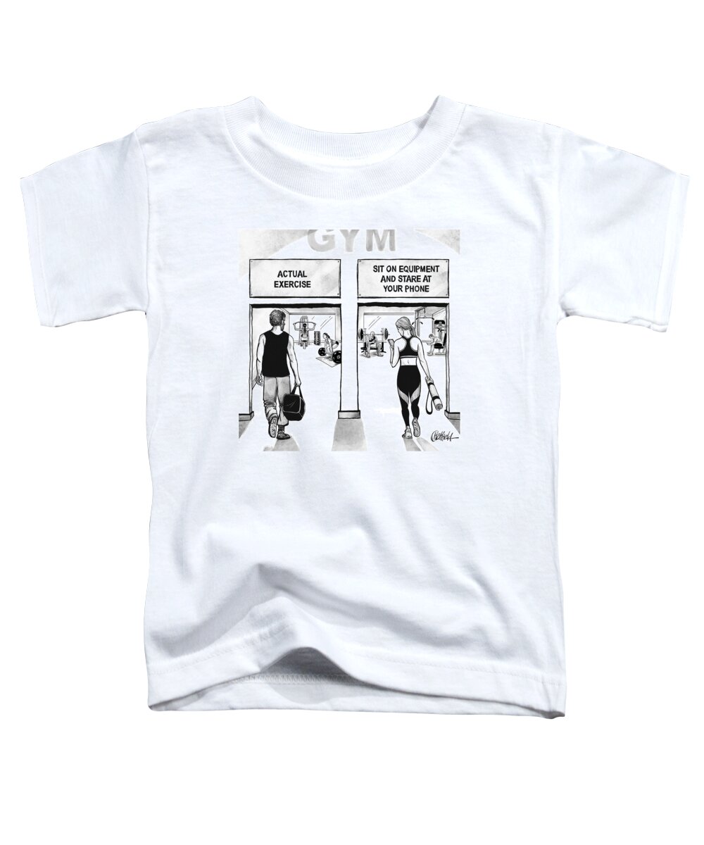 Gym Toddler T-Shirt featuring the drawing Gym by Jason Chatfield and Scott Dooley