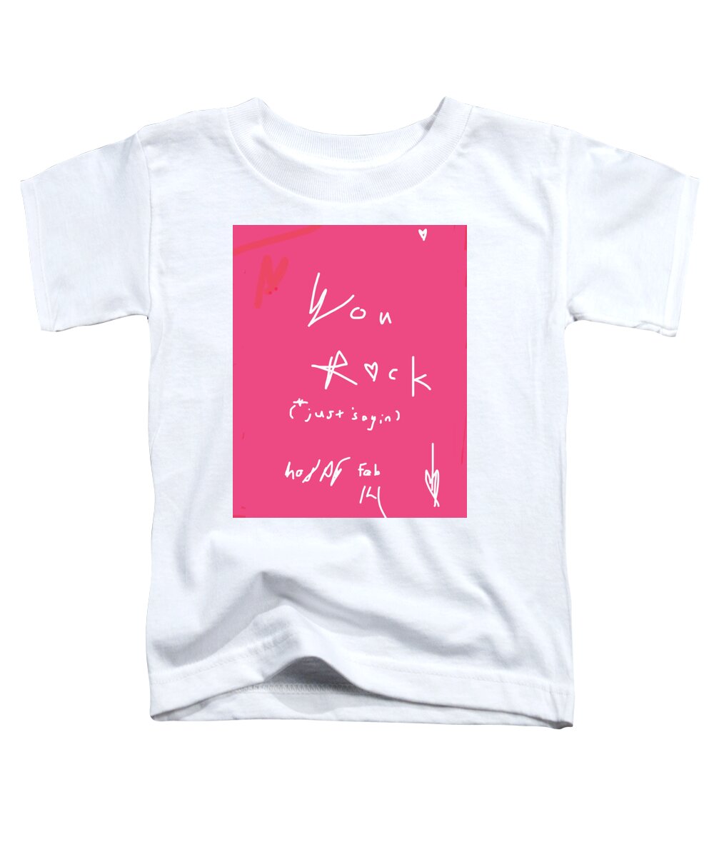 Holiday Toddler T-Shirt featuring the drawing happy February 14 by Ashley Rice