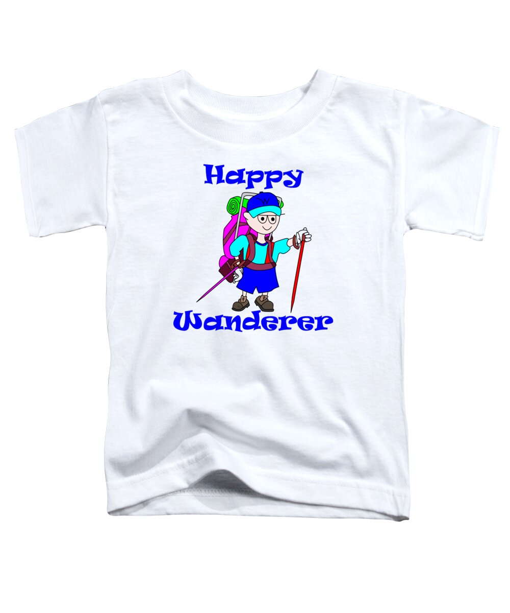 Happiness Toddler T-Shirt featuring the digital art Happy Wanderer - Toon Land by Bill Ressl