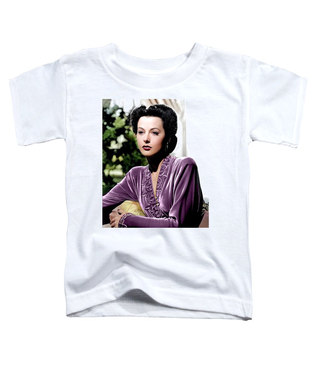 Hedy Lamarr Toddler T-Shirt featuring the digital art Hedy Lamarr Portrait by Chuck Staley