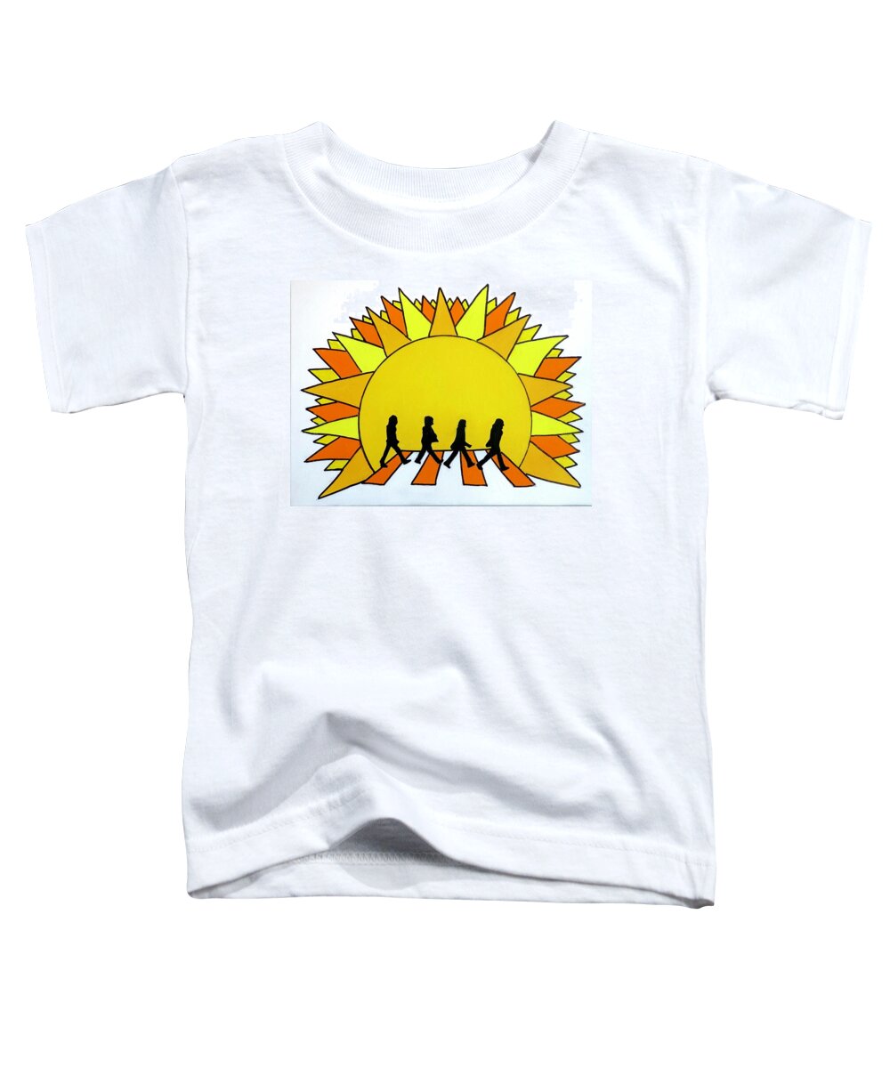 Beatles Sun Abbey Road Toddler T-Shirt featuring the painting Here Comes The Sun by Mike Stanko