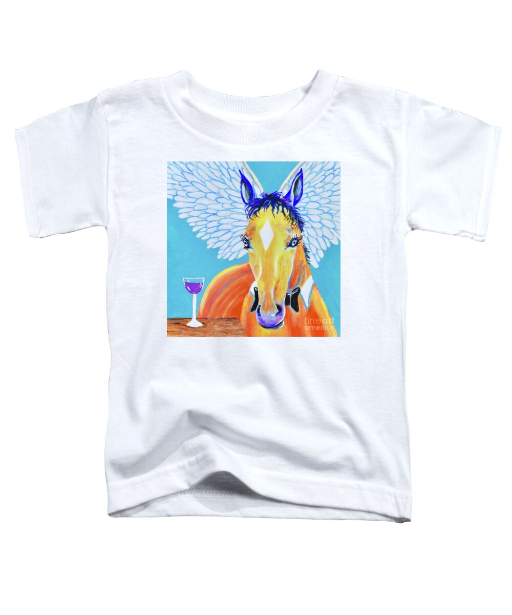Horse Toddler T-Shirt featuring the painting Horse Feathers, Another Round by Mary Scott