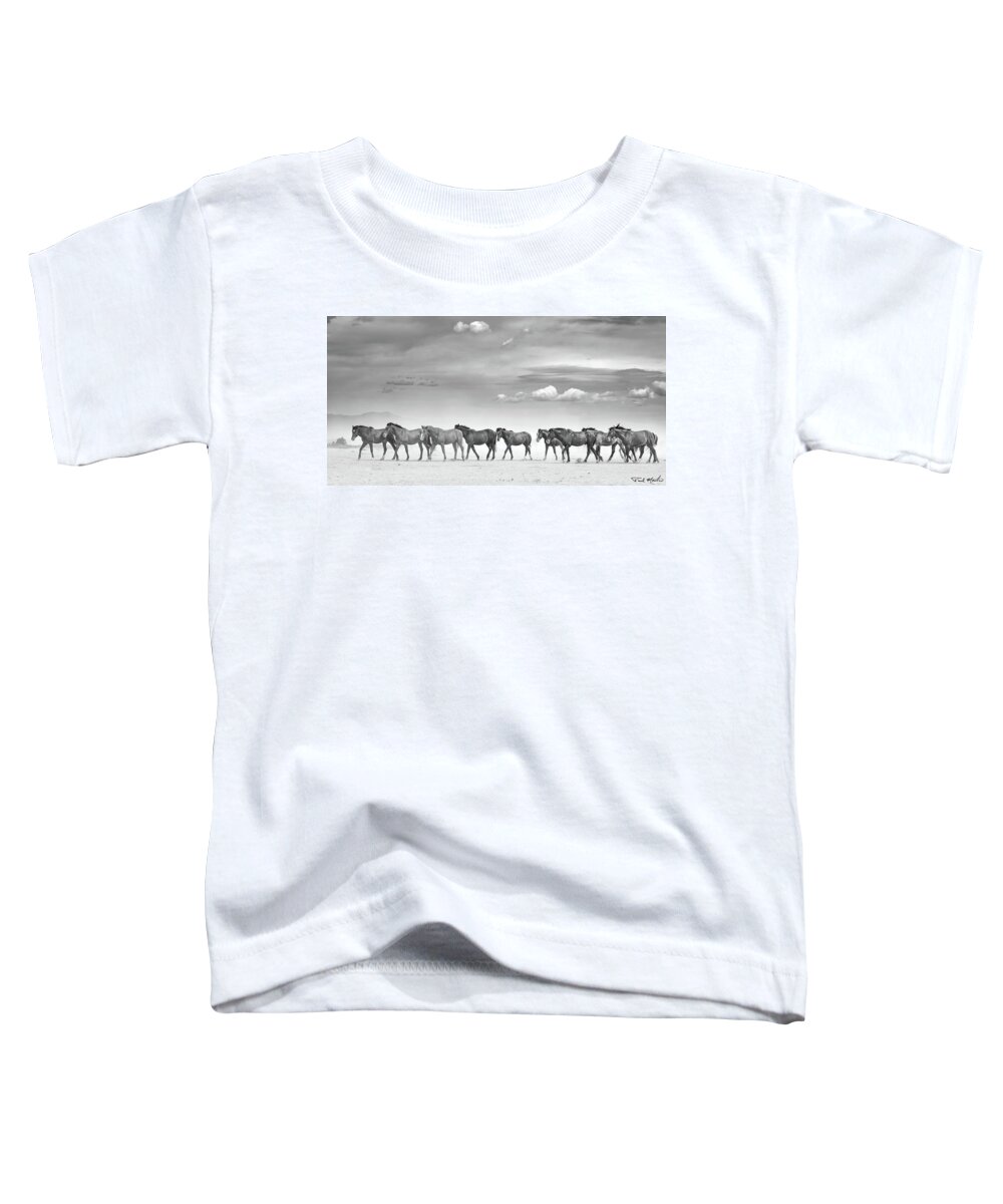 Stallion Toddler T-Shirt featuring the photograph Horses in the High Desert. by Paul Martin