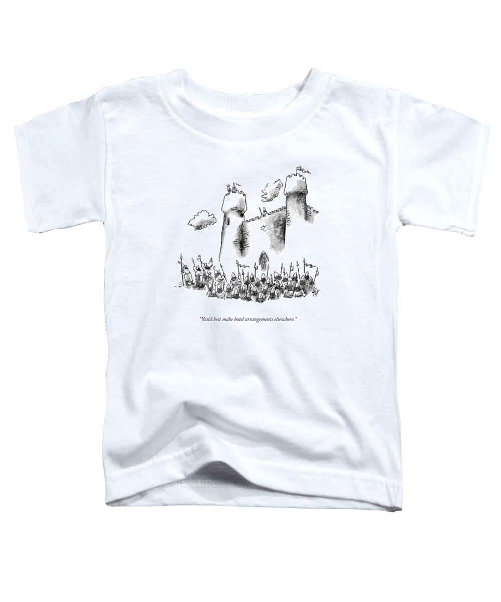 You'd Best Make Hotel Arrangements Elsewhere. Toddler T-Shirt featuring the drawing Hotel Arrangements by Frank Cotham
