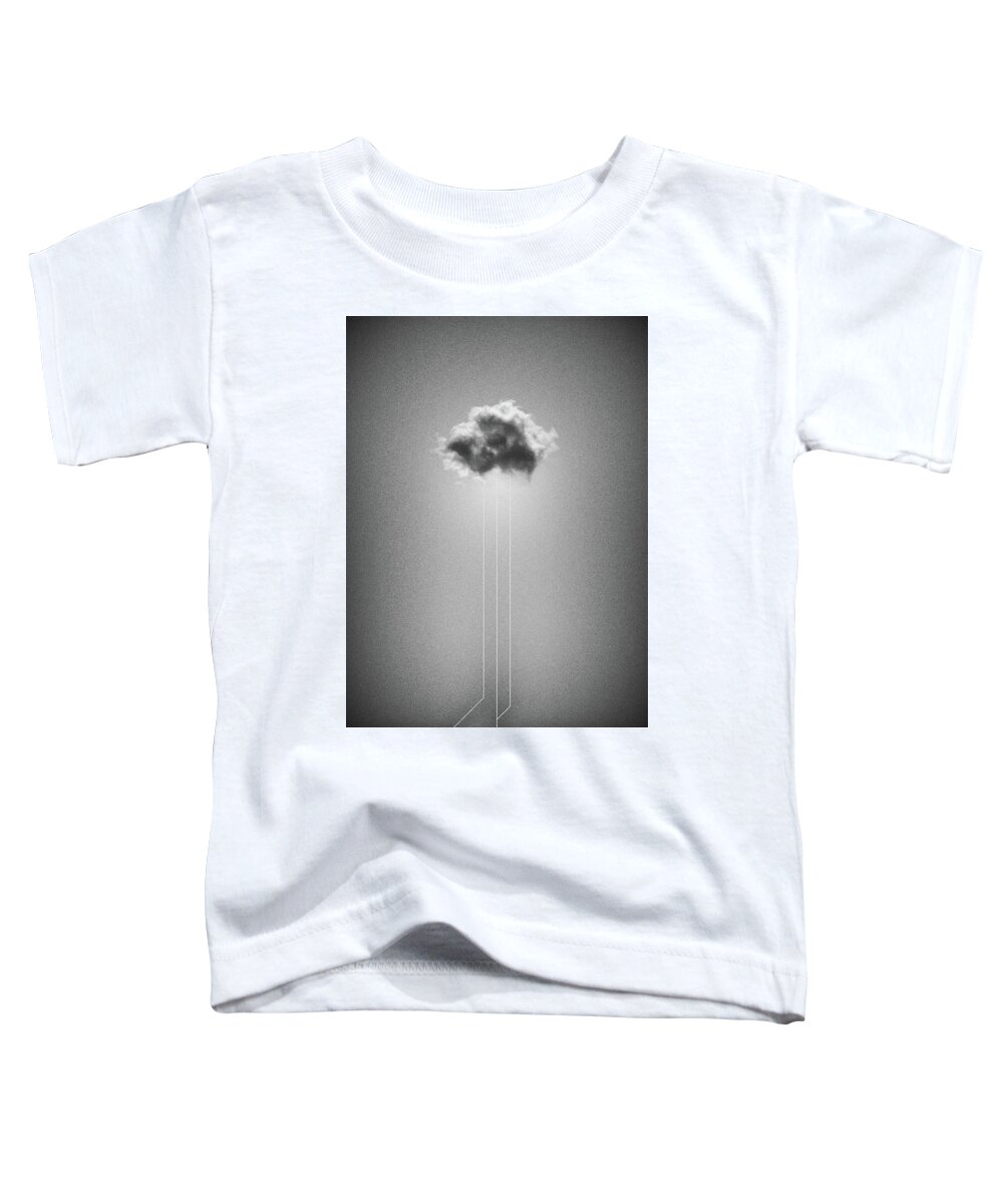 Abstract Toddler T-Shirt featuring the photograph Hyetal Black - Abstract Geometrical Cloud Art by Joseph Westrupp