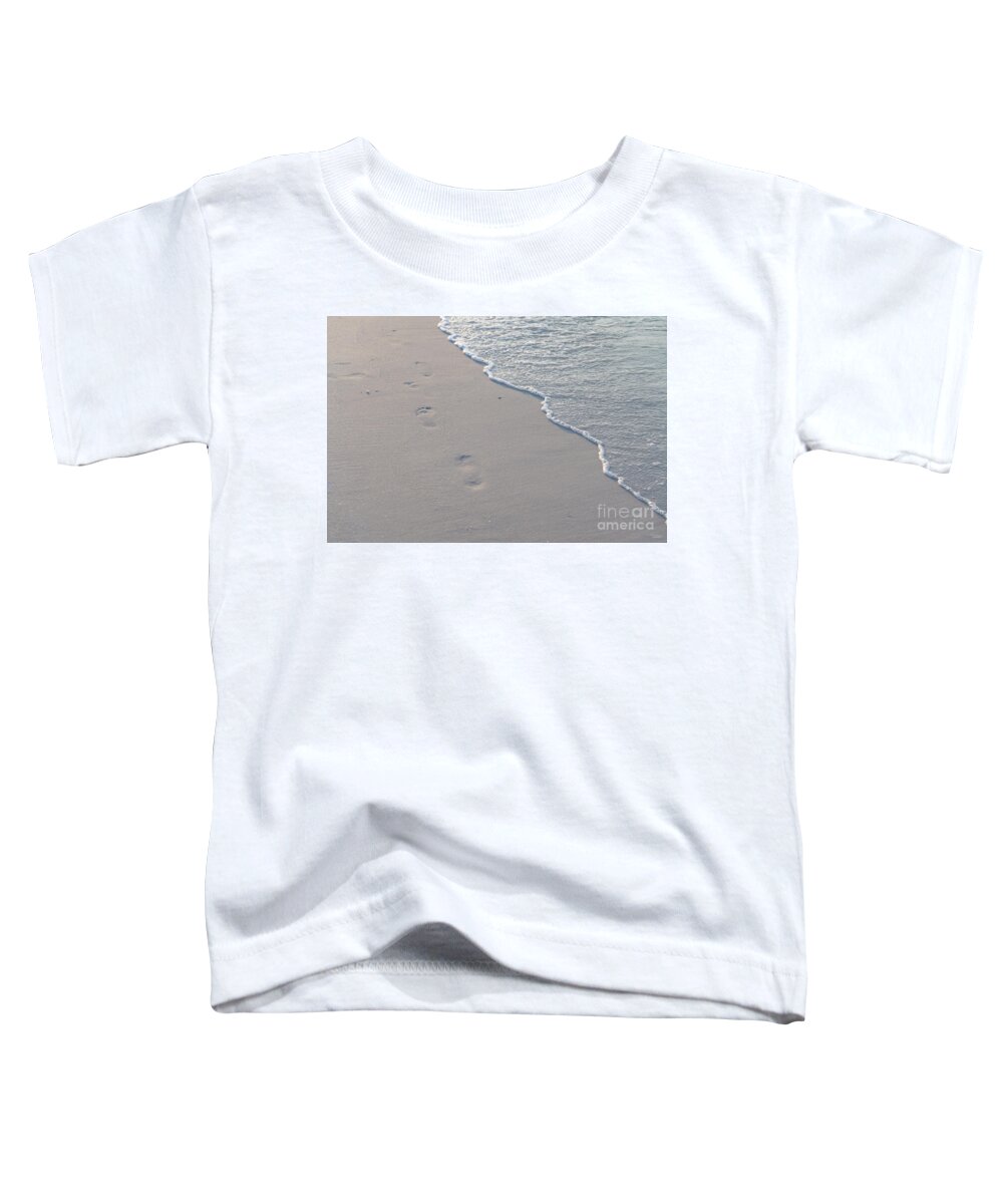 Footprints In The Sand Toddler T-Shirt featuring the photograph I Was Here by Jennifer White