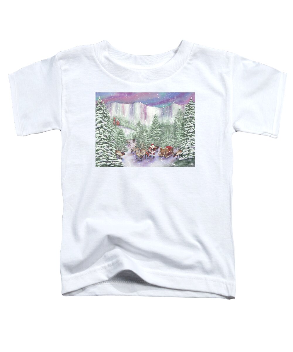 North Pole. Santa Claus Toddler T-Shirt featuring the painting Ice Cliff Concealment by Lori Taylor