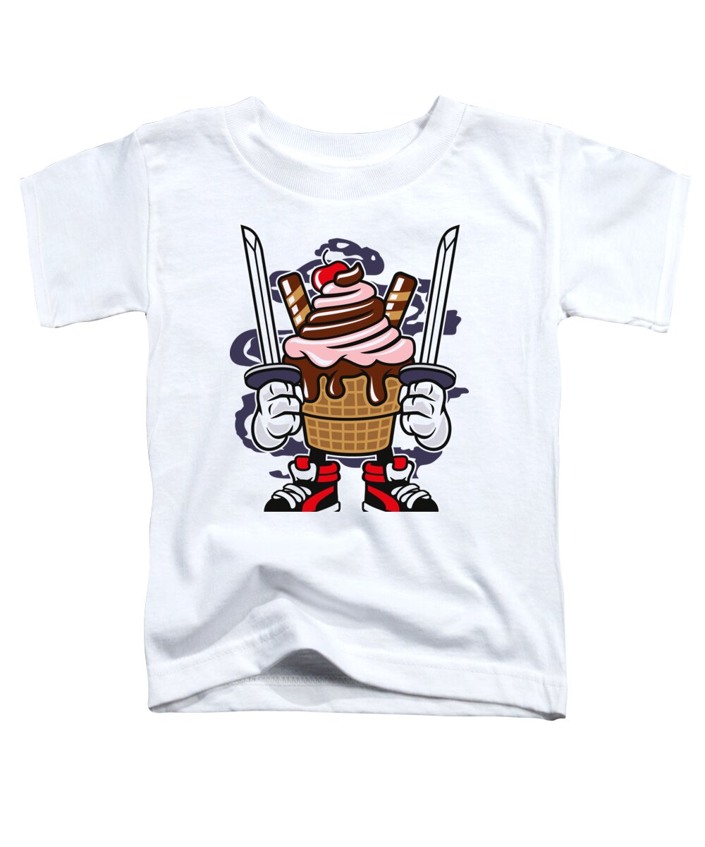 Ice Cream Toddler T-Shirt featuring the digital art Ice Cream fighter by Long Shot