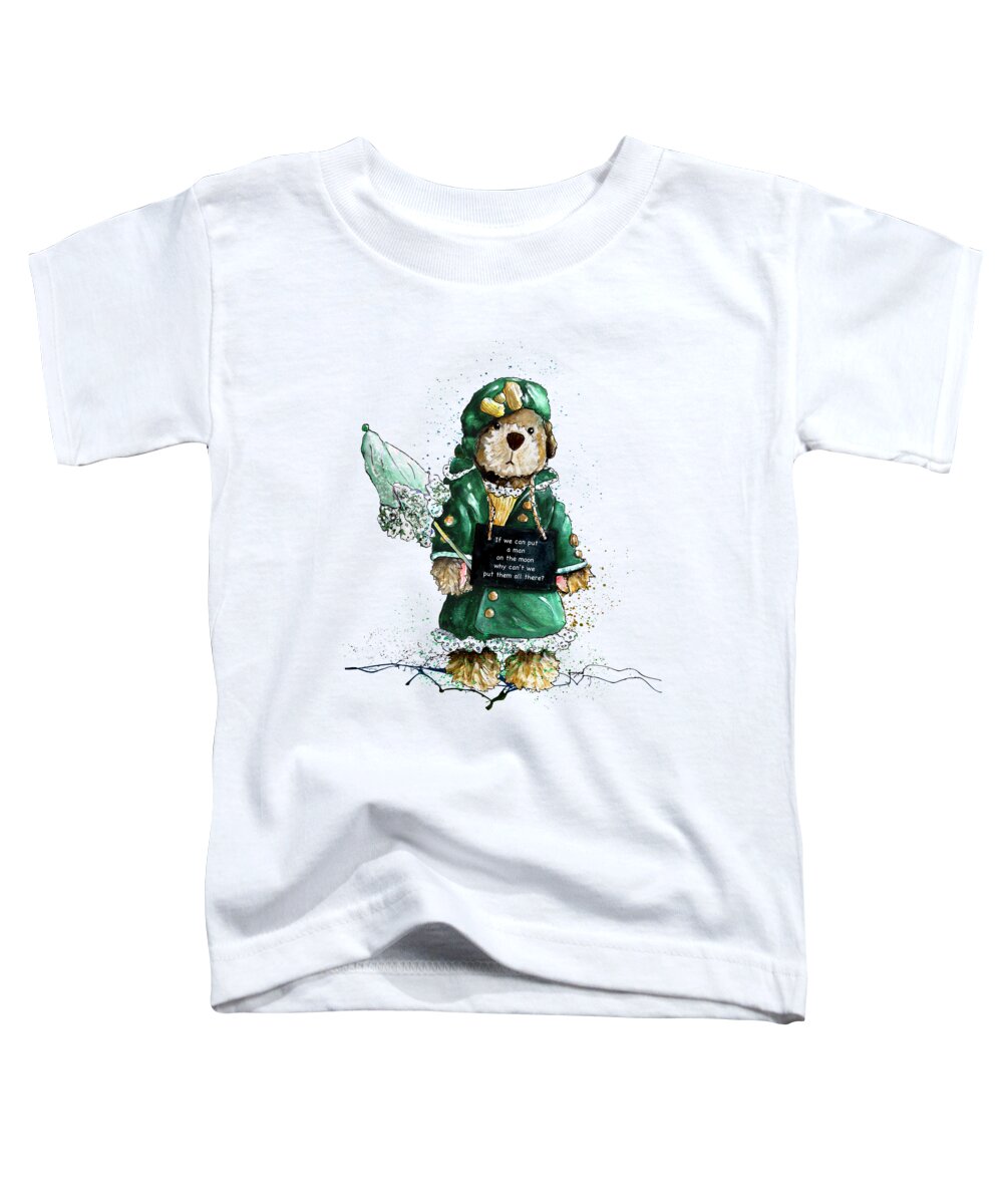 Bear Toddler T-Shirt featuring the painting If We Can Put A Man On The Moon by Miki De Goodaboom