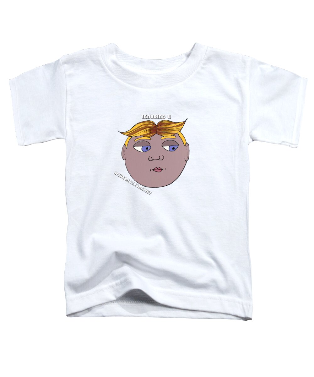 Asbury Park Toddler T-Shirt featuring the drawing Ignoring U by Patricia Arroyo