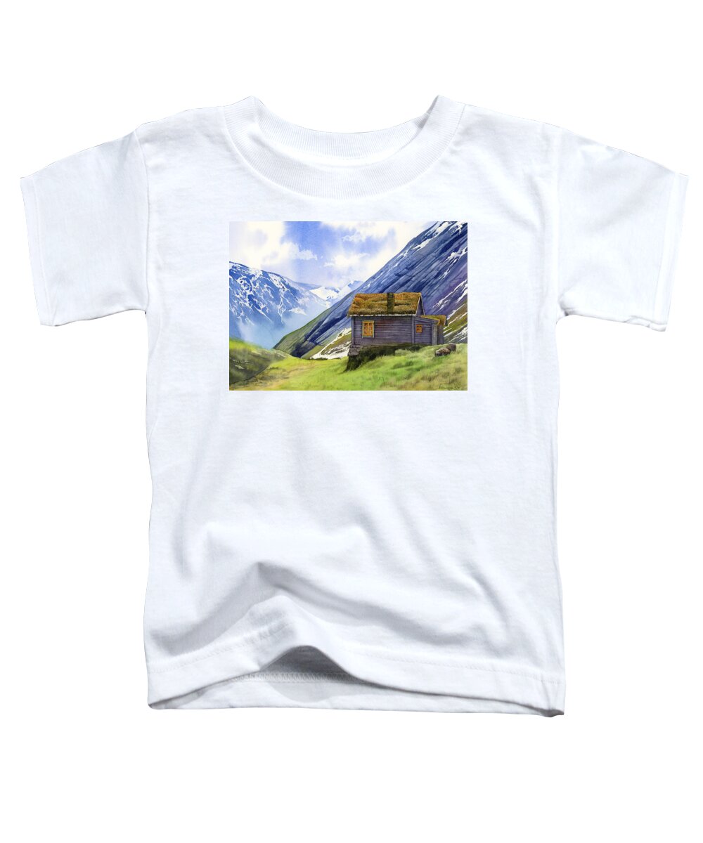 Mountains Toddler T-Shirt featuring the painting In the Mountains by Espero Art