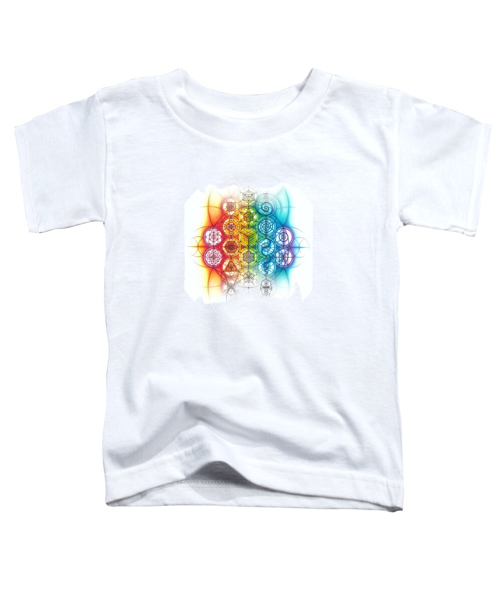 Spectrum Toddler T-Shirt featuring the drawing Intuitive Geometry Spectrum Flower of Life Circle Models by Nathalie Strassburg