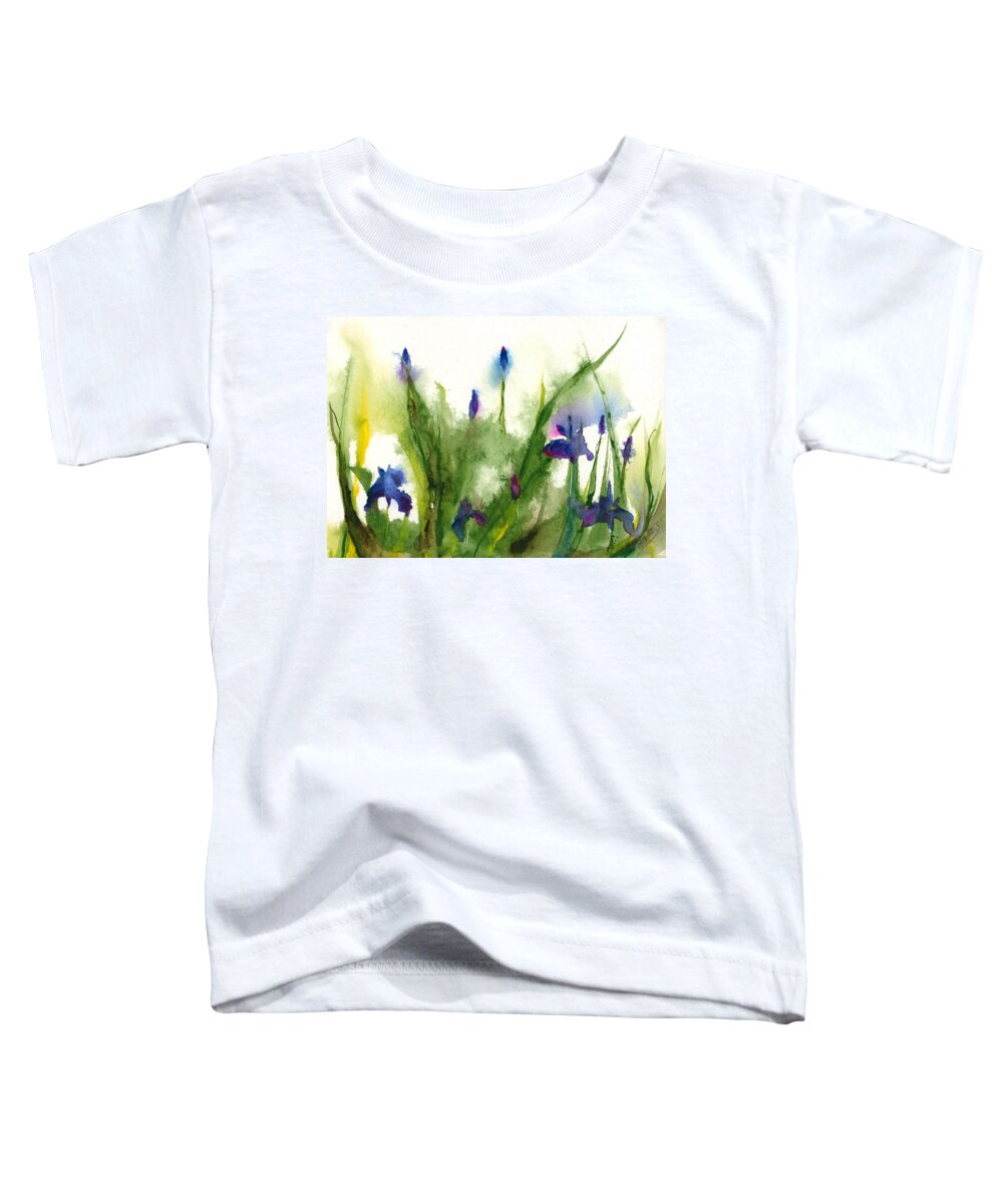 Flower Toddler T-Shirt featuring the painting Iris #1 by Hiroko Stumpf