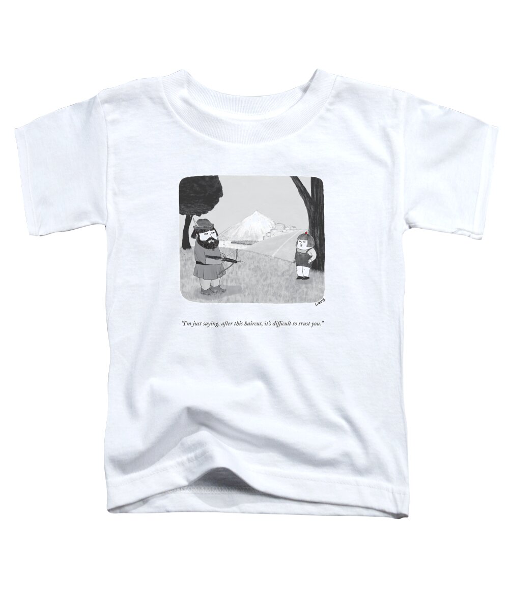 Cctk Toddler T-Shirt featuring the drawing It's Difficult To Trust You by Lars Kenseth