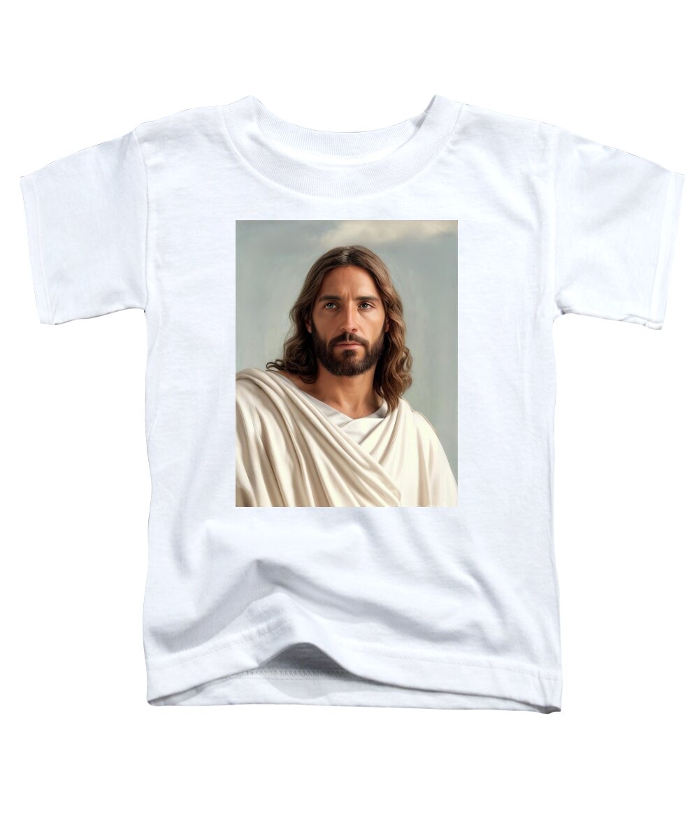 Bible Art Toddler T-Shirt featuring the digital art Jesus Christ 2023 by Stacey Mayer