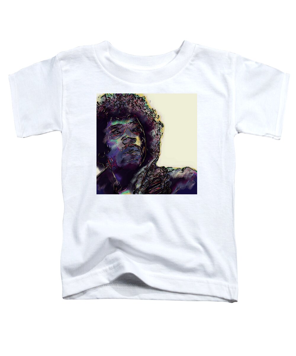 Jimi Hendrix Toddler T-Shirt featuring the digital art Jimi Hendrix by David Lane