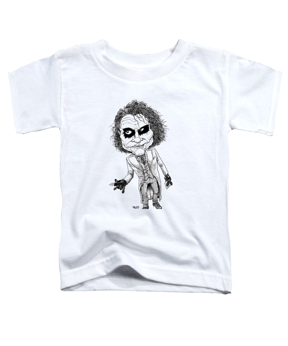 Caricature Toddler T-Shirt featuring the drawing Joker by Mike Scott