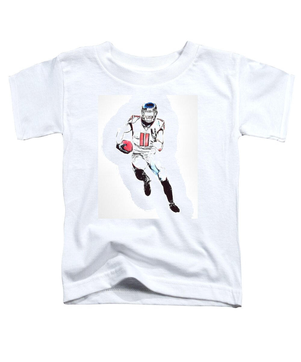 Julio Jones Atlanta Falcons Watercolor Strokes Pixel Art 150 Toddler T-Shirt  by Joe Hamilton - Pixels
