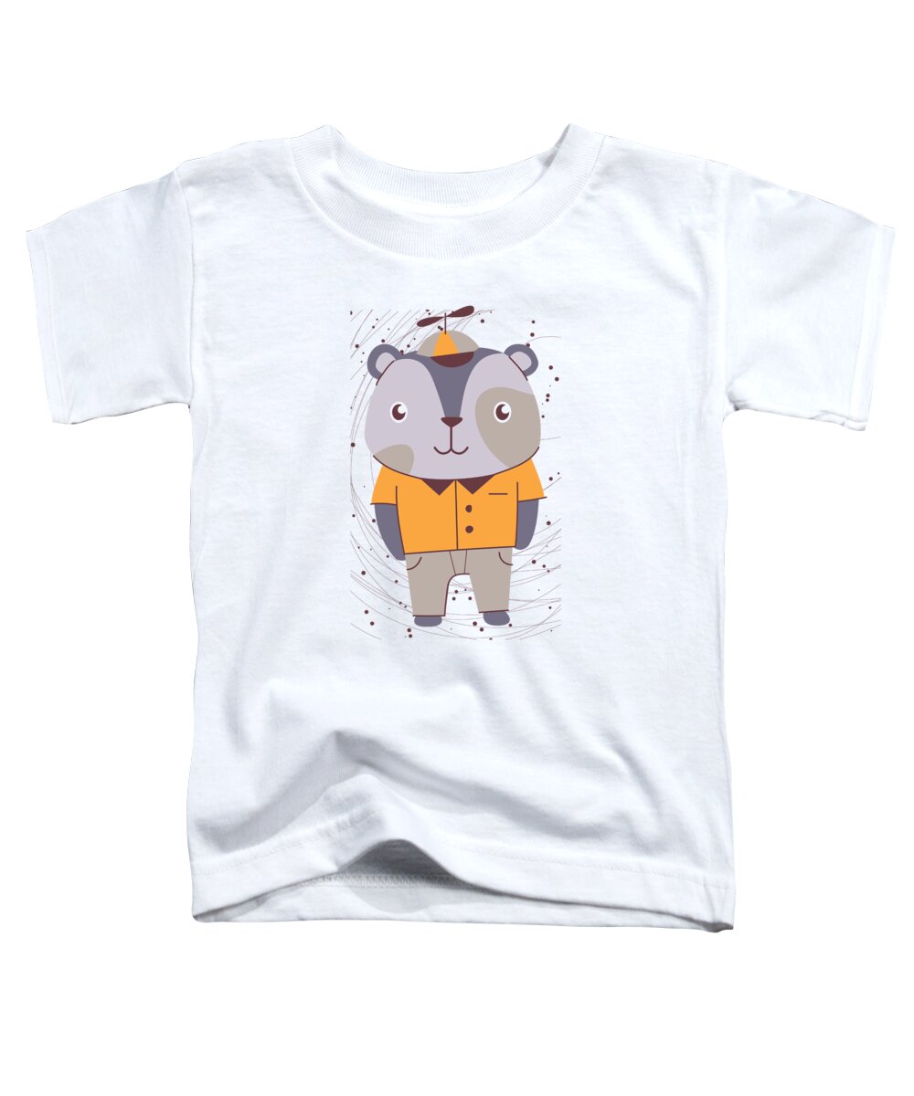 Adorable Toddler T-Shirt featuring the digital art Kid Badger by Jacob Zelazny