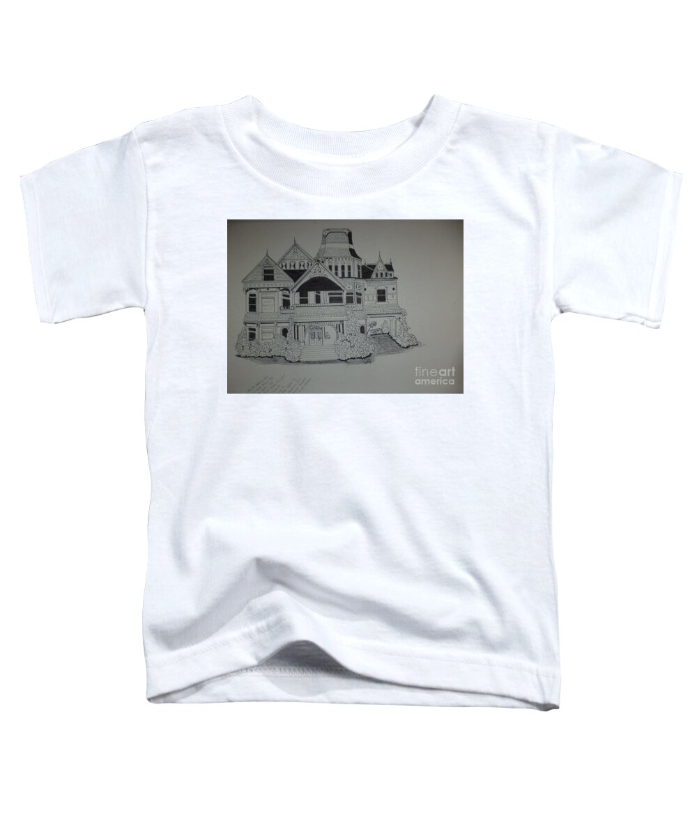  Toddler T-Shirt featuring the drawing Kiss Me Deadly Ink Drawing by Donald Northup