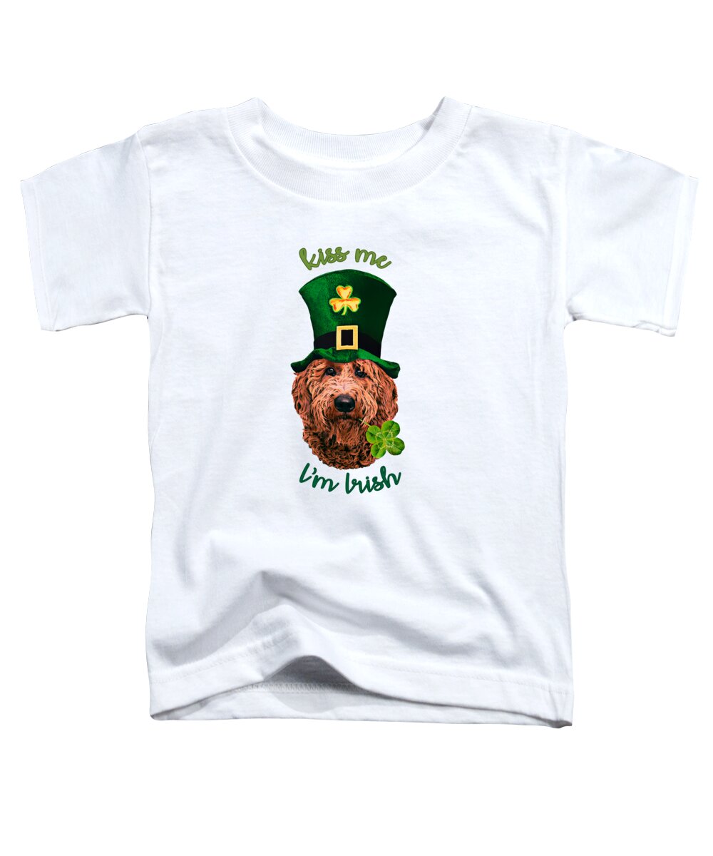 Dog Toddler T-Shirt featuring the digital art Kiss Me I'm Irish by Madame Memento