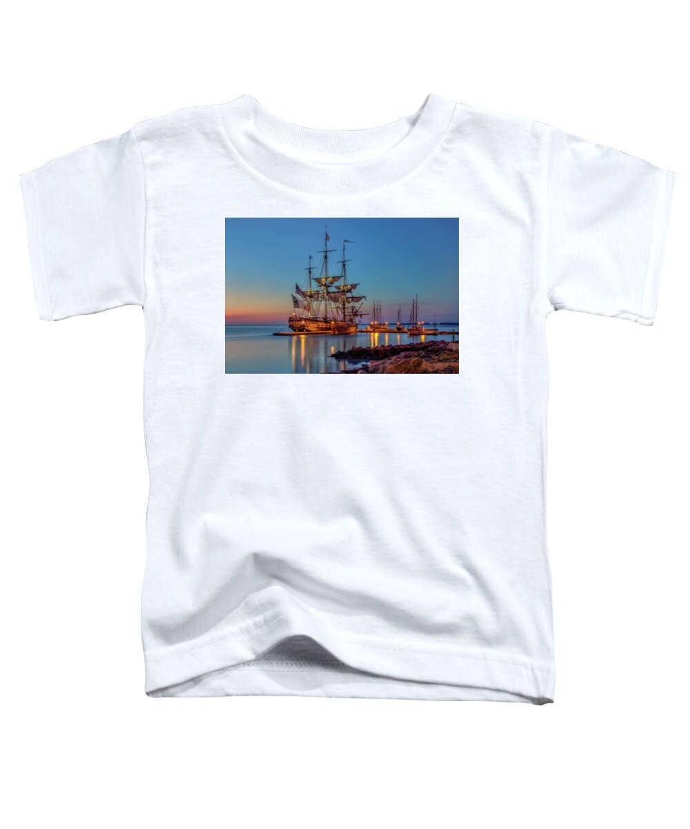 L'hermione Toddler T-Shirt featuring the photograph Lafayette's Hermione Voyage 2015 by Jerry Gammon
