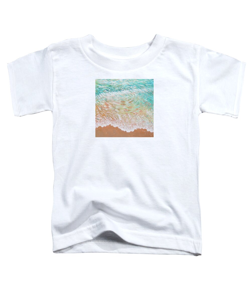 Shoreline Toddler T-Shirt featuring the painting Lake Lace by Pamela Kirkham