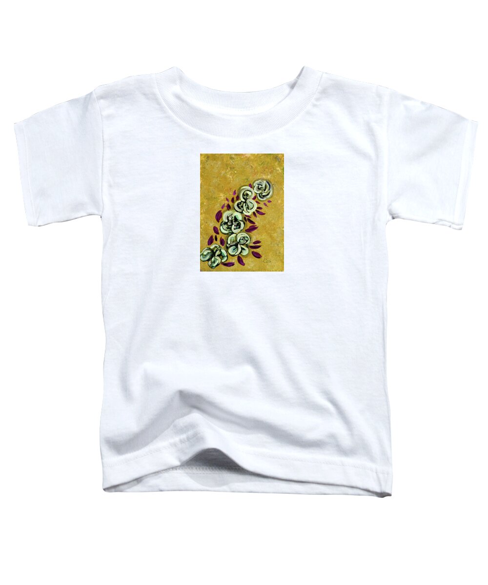 Floral Toddler T-Shirt featuring the painting Laki Yellow by Corinne Carroll