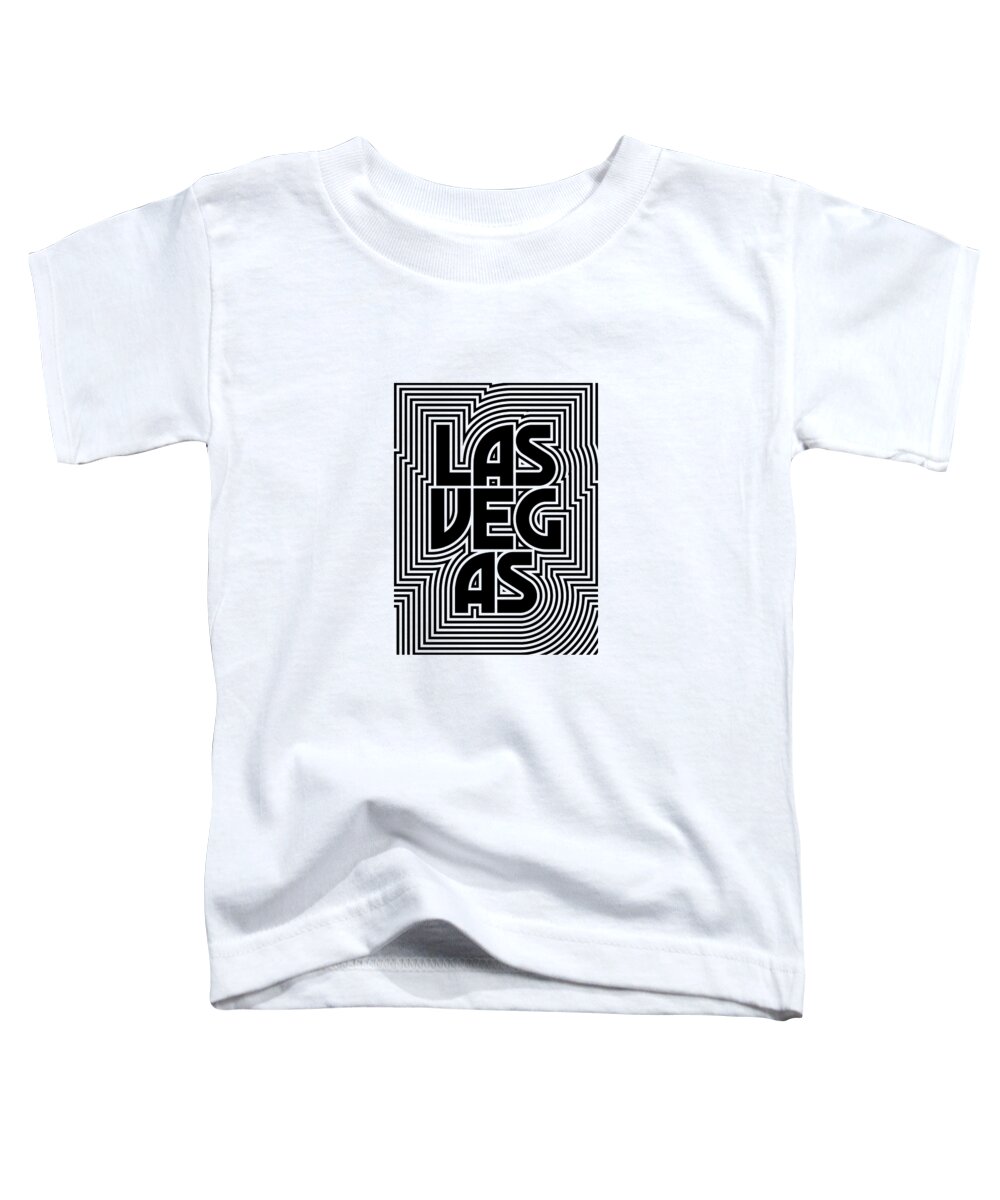 Black Toddler T-Shirt featuring the digital art Las Vegas City Text Pattern USA by Organic Synthesis