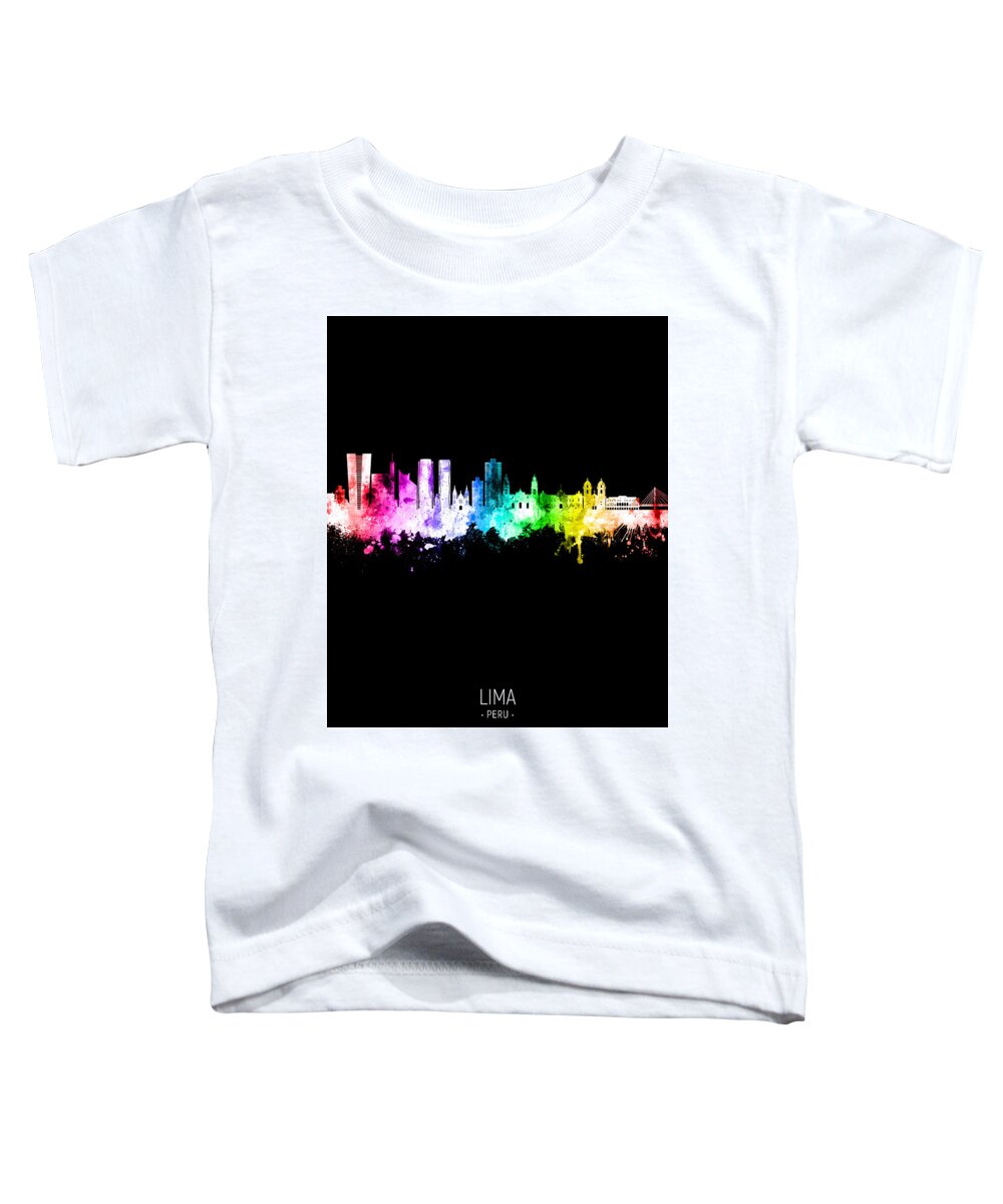 Lima Toddler T-Shirt featuring the digital art Lima Peru Skyline #85 by Michael Tompsett