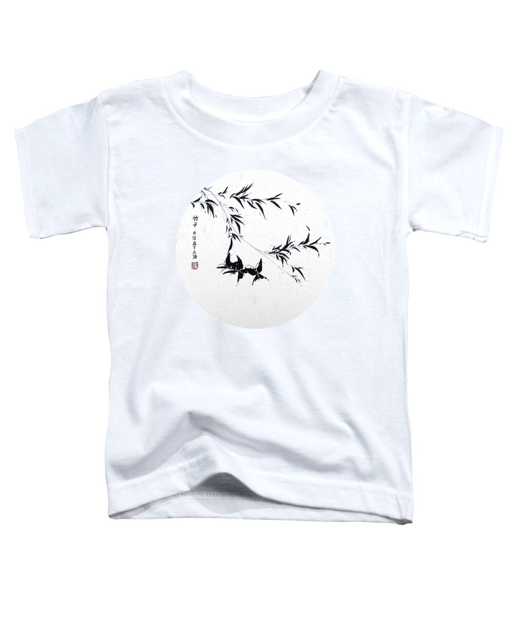 Bamboo Toddler T-Shirt featuring the painting Little Dance - round by Birgit Moldenhauer
