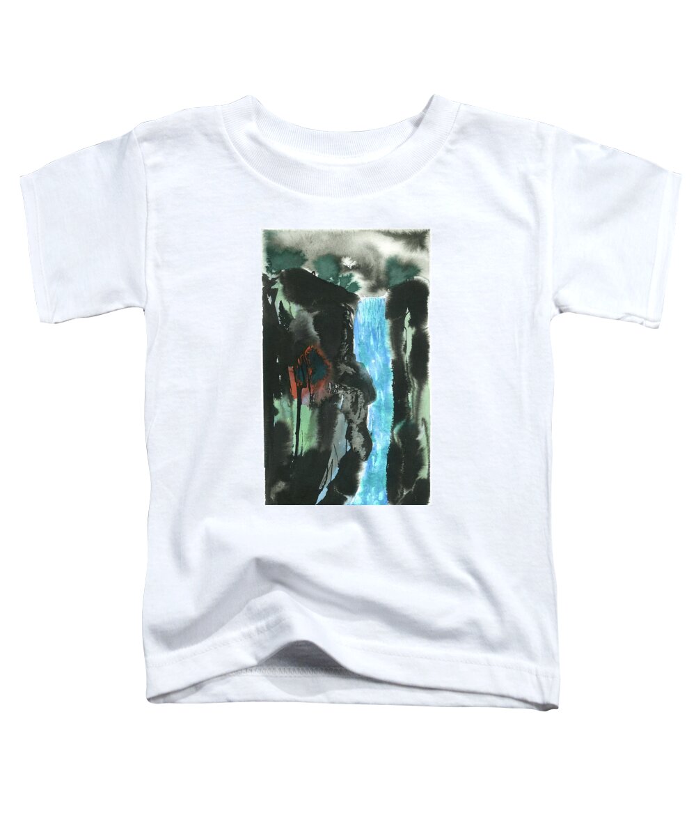  Toddler T-Shirt featuring the painting Long Falls by Rhodes Rumsey
